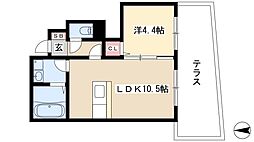 セジュール古橋2 1LDKの間取図画像