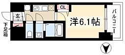 プレサンス栄フロント 1Kの間取図画像