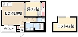 ガルテン 1LDKの間取図画像