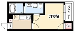 CRASTINE名楽町 1Kの間取図画像
