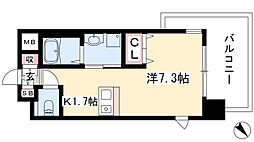 プレサンス鶴舞駅前ブリリアント 1Kの間取図画像