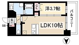プレサンス太閤通駅前デュプル 1LDKの間取図画像