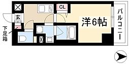 ディアレイシャス大須観音3 1Kの間取図画像