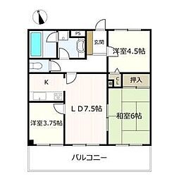 サンパーク幅下 3LDKの間取図画像