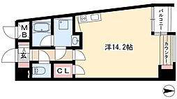 グラヴィス鶴舞 ワンルームの間取図画像