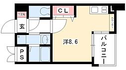 CITYSPIRENagoya-Osu ワンルームの間取図画像