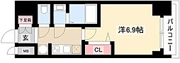 プレサンスTHE久屋大通レジェンド 1Kの間取図画像