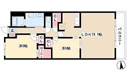 グラン・アベニュー名駅南 2LDKの間取図画像