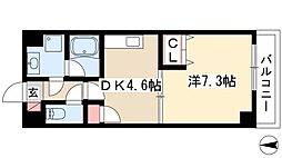 ベレーサ山王 1Kの間取図画像