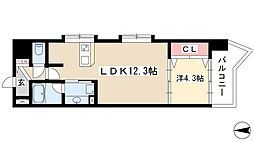 シャトー&ホテル名駅南1st 1LDKの間取図画像