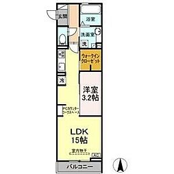アスティオンいわき 1LDKの間取図画像