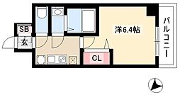 アステリ鶴舞テーセラ 1Kの間取図画像