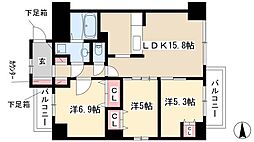ラヴァーチェ徳川 3LDKの間取図画像