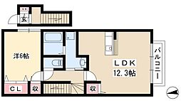 ユヒシア城北 1LDKの間取図画像