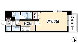 ルクレ新栄レジデンス 1Kの間取図画像