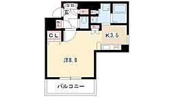 プレサンス泉セレグレード 1Kの間取図画像