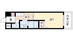 サンシティ畑江通 1Kの間取図画像