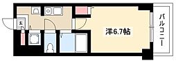 ライジングコート名古屋駅前東 1Kの間取図画像
