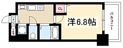 ライジングコート名古屋駅前東 1Kの間取図画像