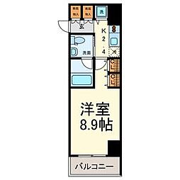 グランルージュ栄2 1Kの間取図画像