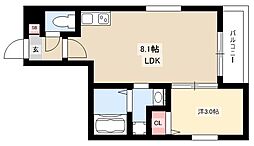 Move中村日赤 1LDKの間取図画像