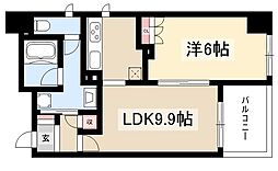 アップルパレス丸の内 1LDKの間取図画像
