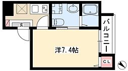 エスポワール露橋 1Kの間取図画像