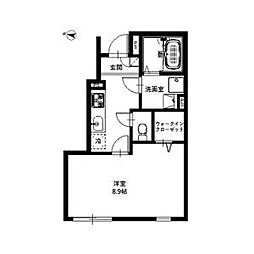 リーブルフォーチュン 1Kの間取図画像