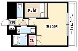 プレシャス鴨付 1Kの間取図画像