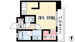 mina葵 1Kの間取図画像