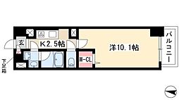 ルナクレシエンテ 1Kの間取図画像
