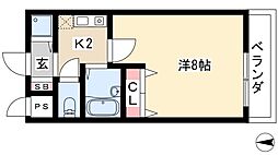 LUMINOUSTSURUMAKOEN 1Kの間取図画像