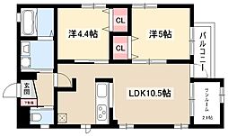 faith 2LDKの間取図画像