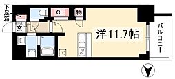 プレサンスジェネ千種内山 ワンルームの間取図画像