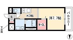 丸の内エンブルコート 1Kの間取図画像