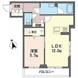 グレースヒルズ 1LDKの間取図画像