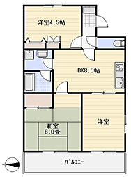 プリンセスマンション 3DKの間取図画像