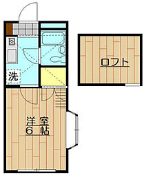 ハイツ上福岡 1Kの間取図画像