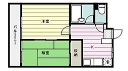クロノス川越南 2DKの間取図画像