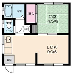 ビューハイツすごう 1LDKの間取図画像