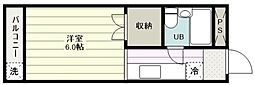ホワイトジュネス 1Kの間取図画像