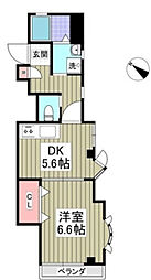 ウインハイツ宮本 1DKの間取図画像