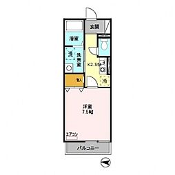 オールメゾンふじみ野 1Kの間取図画像