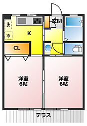 メゾン・アルカディア 2Kの間取図画像