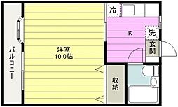 サンライズ上福岡 1Kの間取図画像