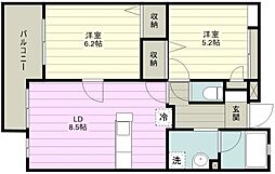 タートルクレインふじみ野2 2LDKの間取図画像