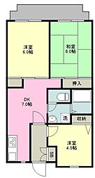 レジデンスクレインヒル 3DKの間取図画像