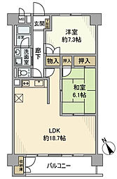 東武鶴瀬西口サンライトマンション 2LDKの間取図画像