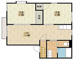 アークヒルズ1番館 2LDKの間取図画像