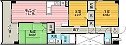 レクセルコスモ 3LDKの間取図画像